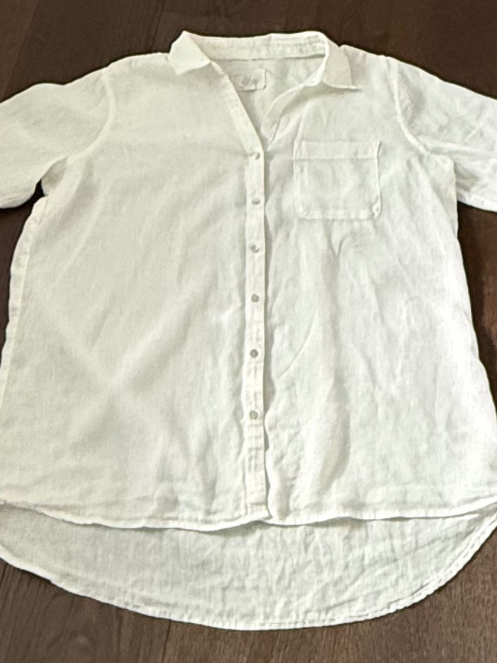 Sigrid Olsen White Linen Button Down Shirt Women’s Large